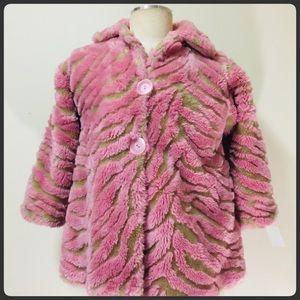 🦄🌸GENTLY USED GIRLS FAUX FUR COAT Sz 6X🦄🌸🌷